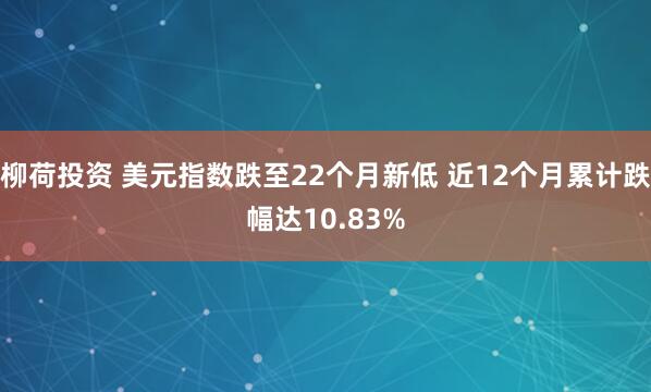 柳荷投资 美元指数跌至22个月新低 近12个月累计跌幅达10.83%